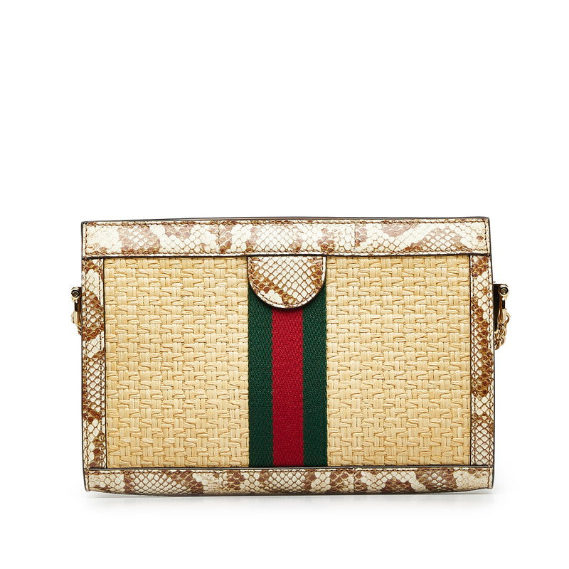 Gucci Ophidia Raffia Python Chain Shoulder Bag