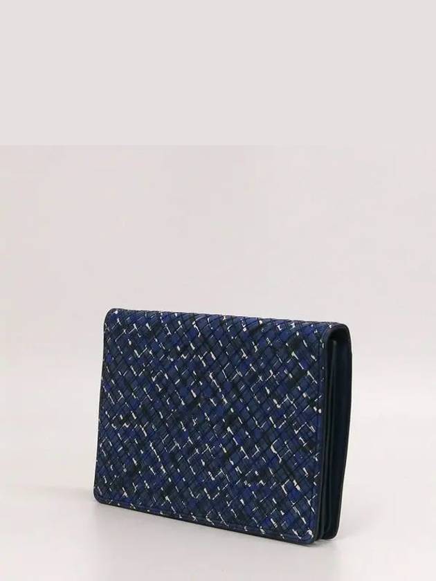 Luxury Bottega Veneta blue clutch bag