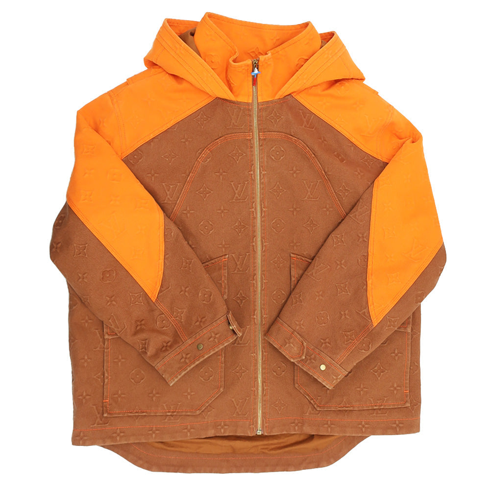 Louis Vuitton Monogram s Denim Jacket Orange Brown Size 54 Apparel Dress Mens Fashion