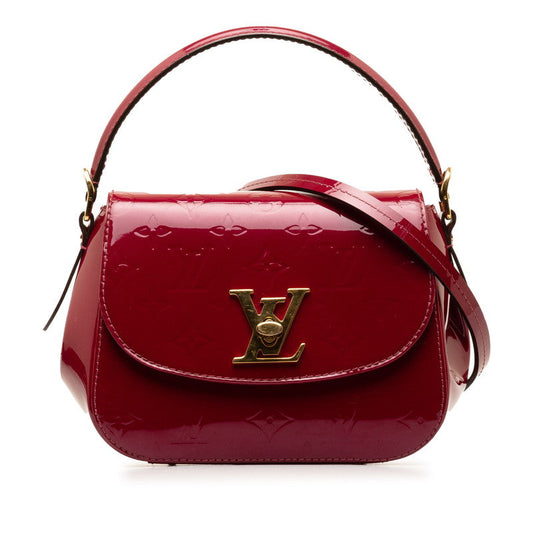 Louis Vuitton Monogram Verniss Pasadena Handbag 2WAY M90943 Magenta Pearl G Patent Leather Louis Vuitton