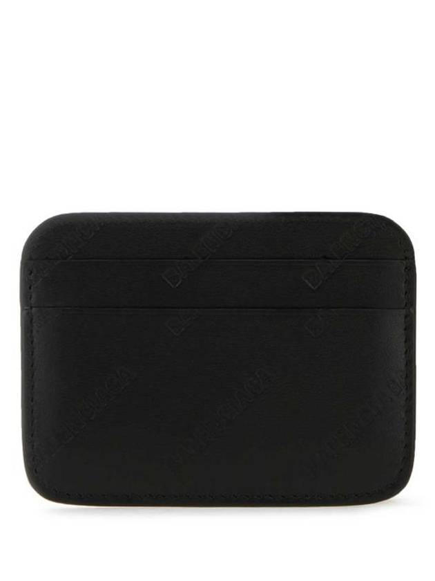 Luxury Balenciaga Trending 2026 Embossed Logo Card Wallet Black