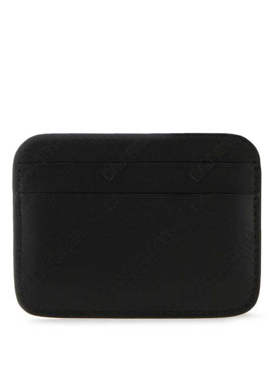 Luxury Balenciaga Trending 2026 Embossed Logo Card Wallet Black