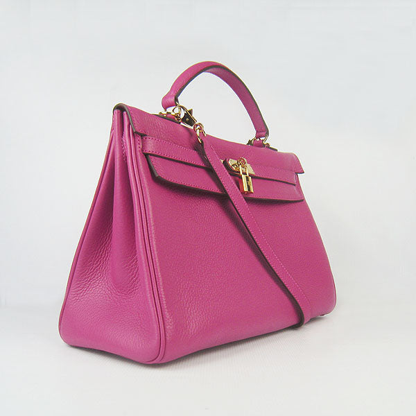 Luxury Hermes Kelly 35cm Togo Leather Handbag Peach/Golden
