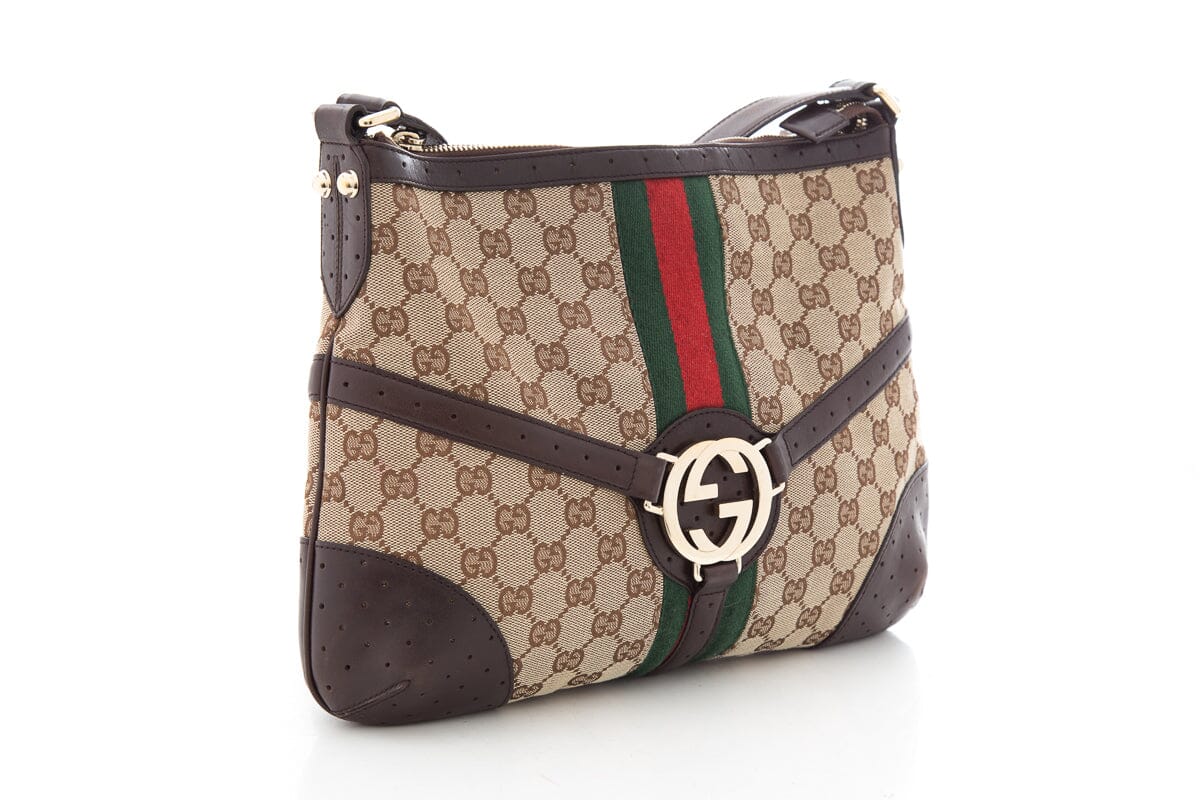 Gucci Web Brown Shoulder Bag