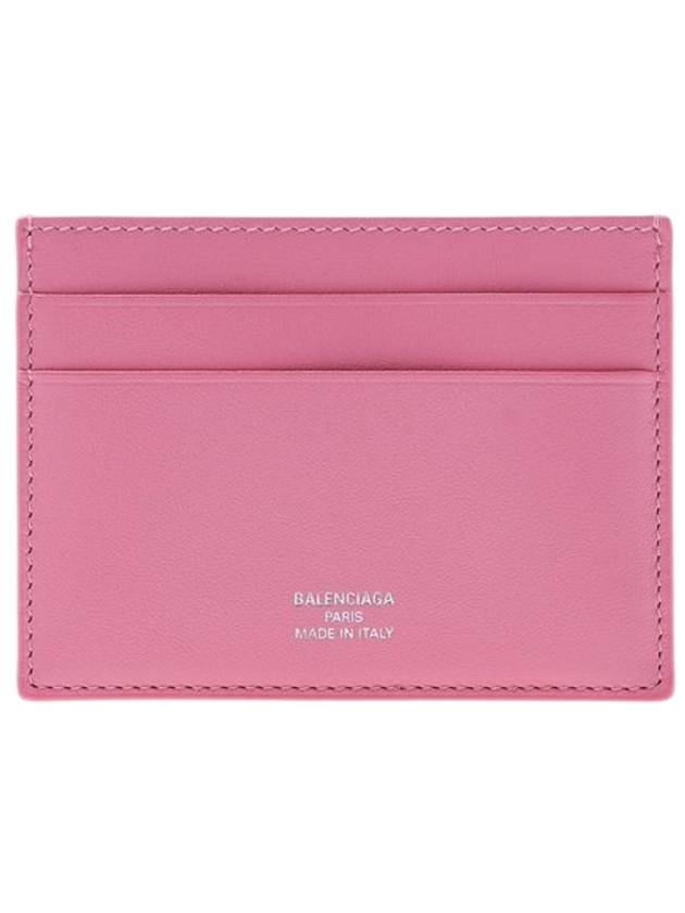Luxury Balenciaga Trending 2026 Logo Calfskin Card Wallet Pink