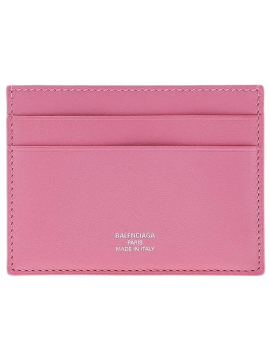 Luxury Balenciaga Trending 2026 Logo Calfskin Card Wallet Pink