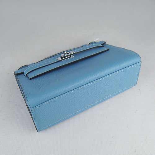 Luxury Hermes Kelly 22cm Handbag Light Blue