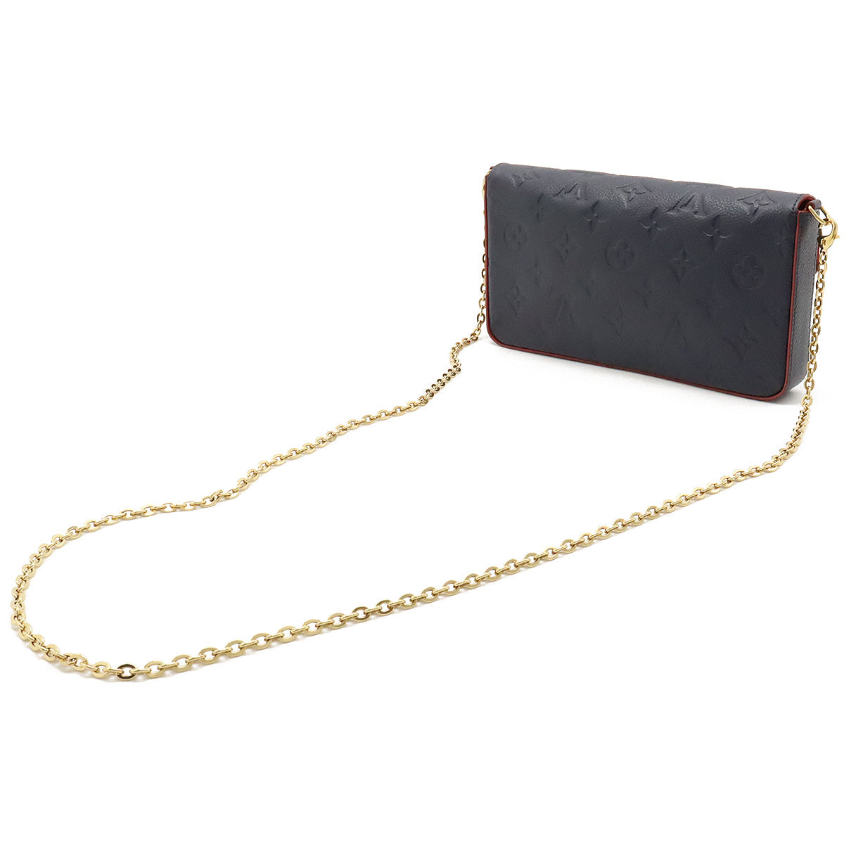 Louis vuitton Monogram Emplant Poschet Felice Ferretche 2WAY Sheldor Marine Rouge M64099