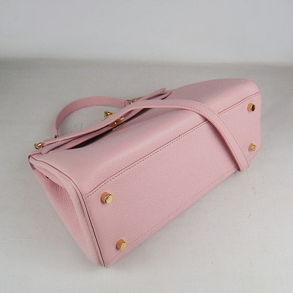 Luxury Hermes Kelly 32cm Togo Leather Handbag 6108 Pink Golden