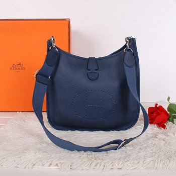 Luxury Hermes Evelyne III Crossbody Bag PM Dark Blue