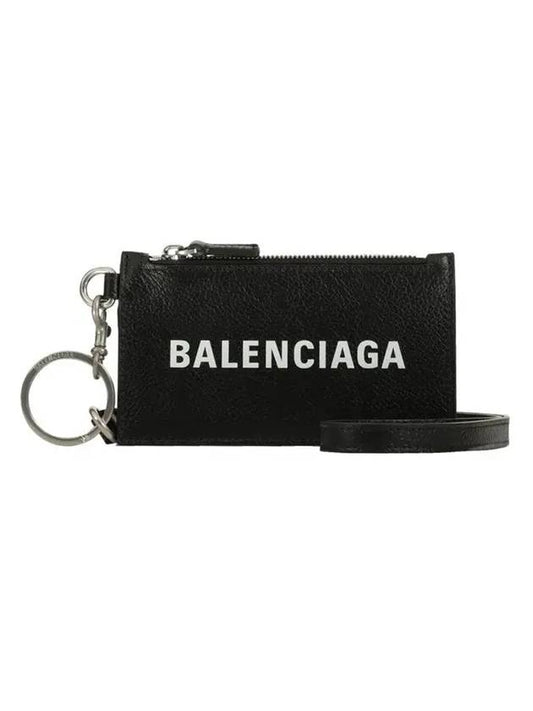 Luxury Balenciaga Trending 2026 Cash Keyring Card Case Black Silver
