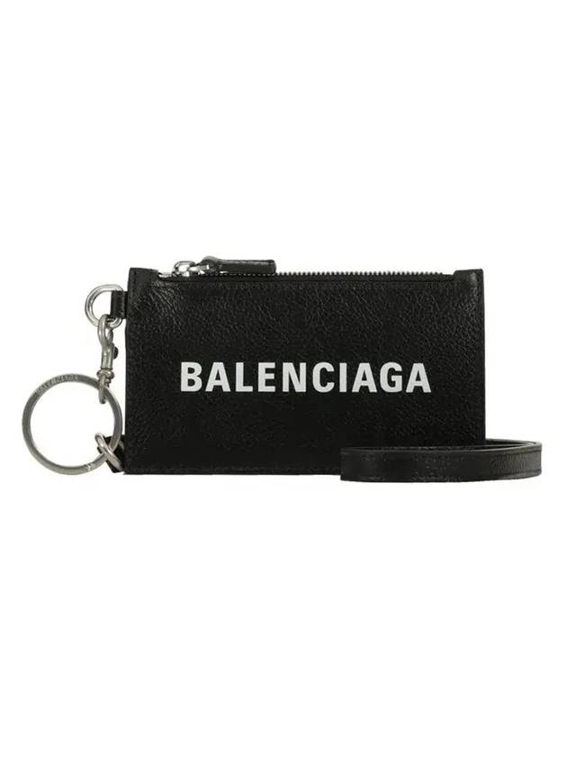 Luxury Balenciaga Trending 2026 Cash Keyring Card Case Black Silver