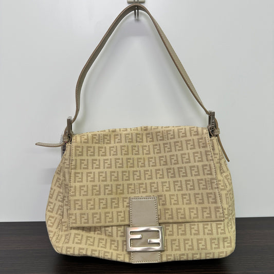 Fendi Beige Zucchino Canvas Mama Forever Shoulder Bag LB124925