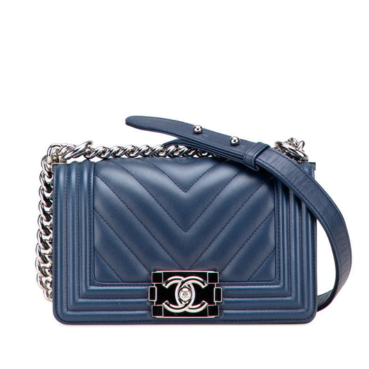 Chanel Boy Chanel V Stitch Lambskin Shoulder Bag