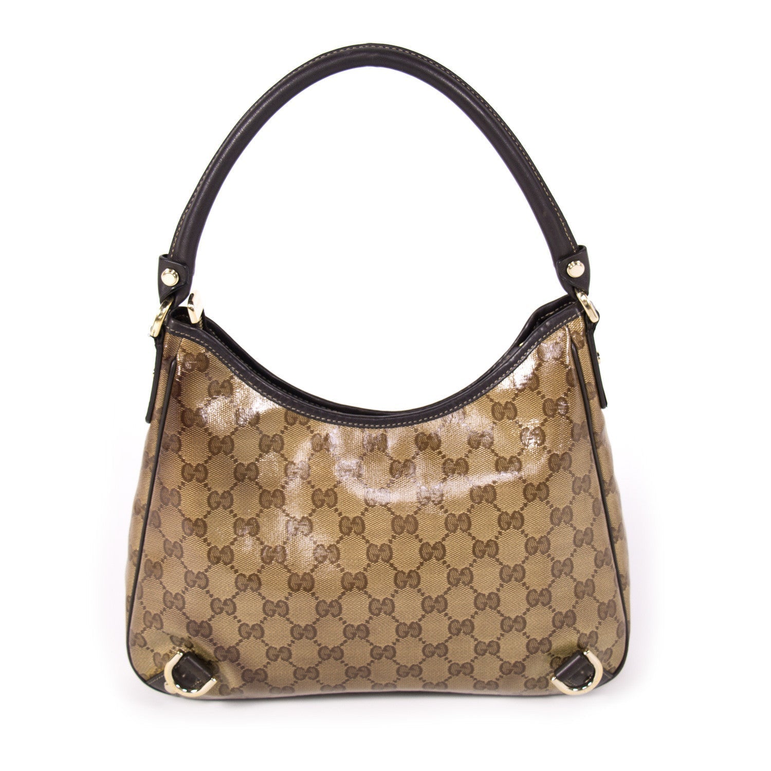 Gucci Leather Canvas Shoulder Bag Style 35