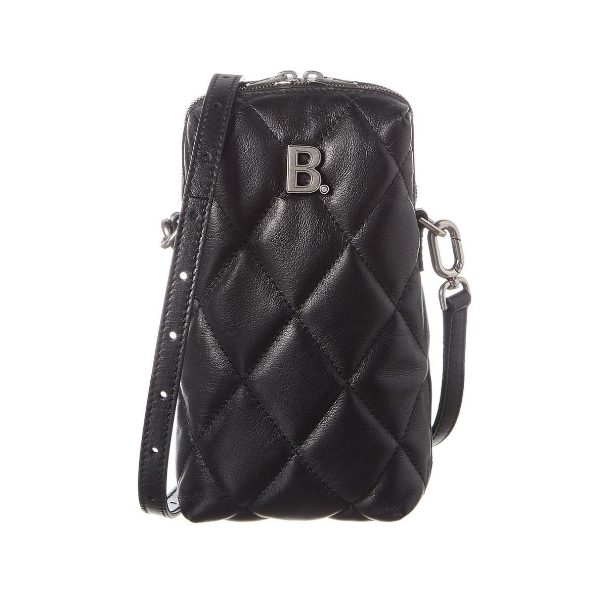 Balenciaga Touch Black Nappa Calfskin Leather Quilted Puffy Shoulder Bag 593375