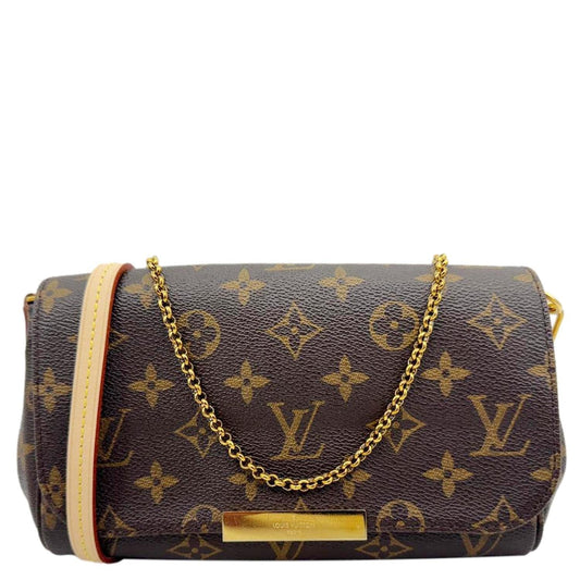 LOUIS VUITTON Favorite PM Monogram Canvas Shoulder Bag Brown