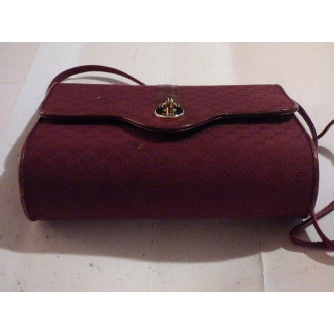 Gucci Envelope Twist Leather Canvas Shoulder Bag