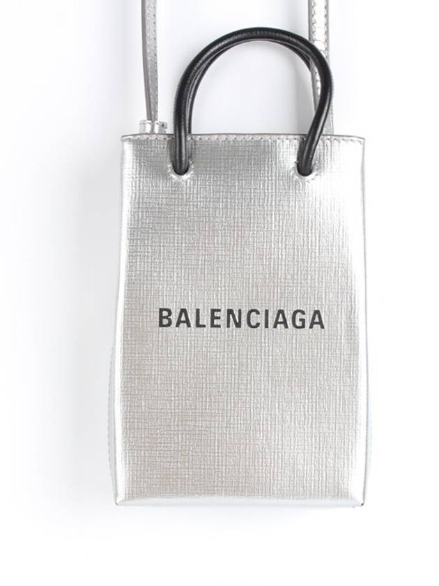 Luxury Balenciaga Trending 2026 Phone holder cross bag silver