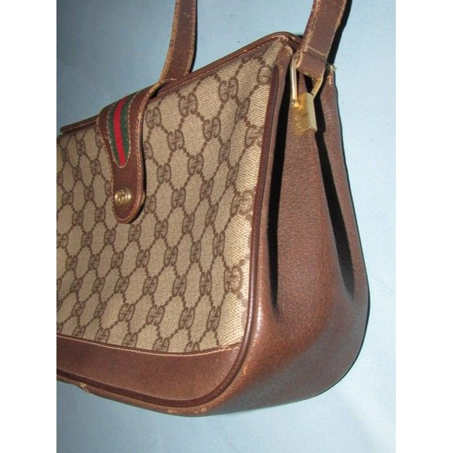 Gucci Leather Canvas Shoulder Bag