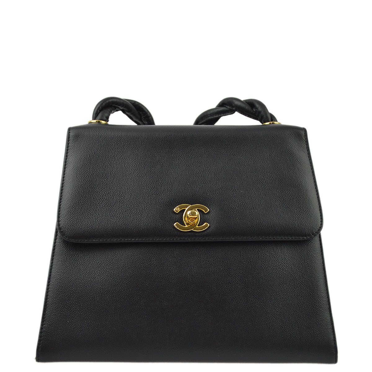 Chanel Black Caviar Braided Shoulder Bag