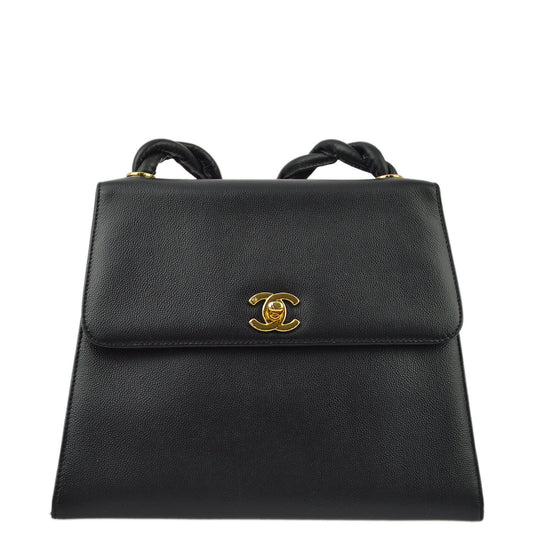 Chanel Black Caviar Braided Shoulder Bag
