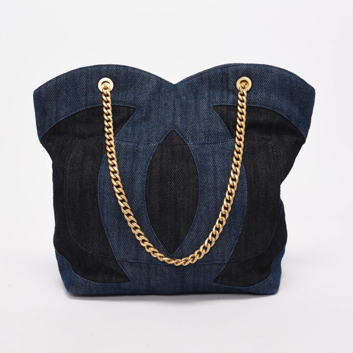 Chanel Two Tone Large CC Shopping Tote