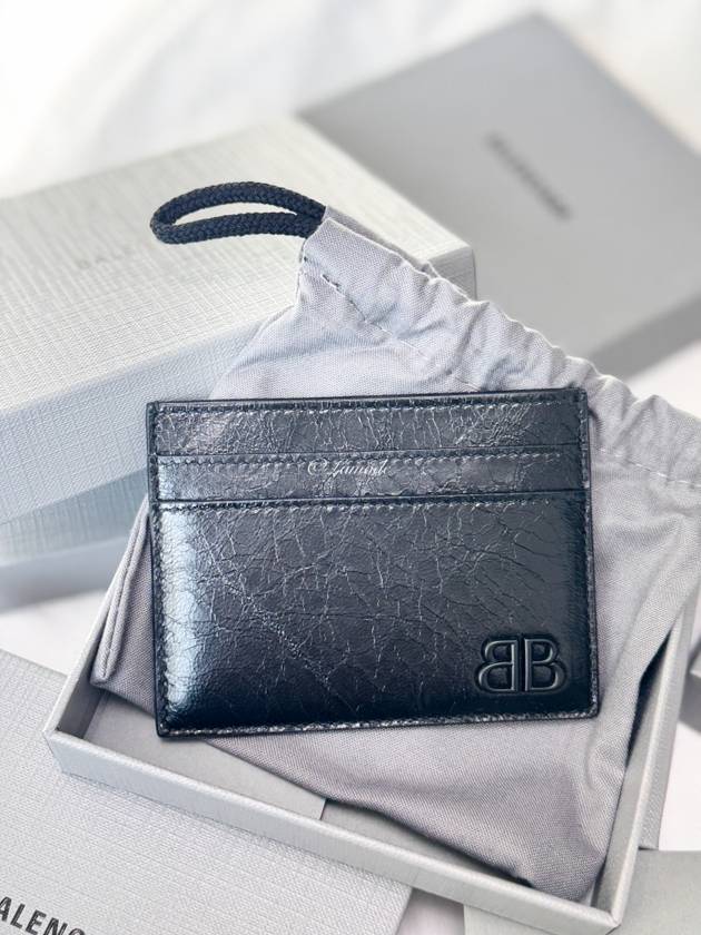 Luxury Balenciaga Trending 2026 Monaco Card Wallet Black