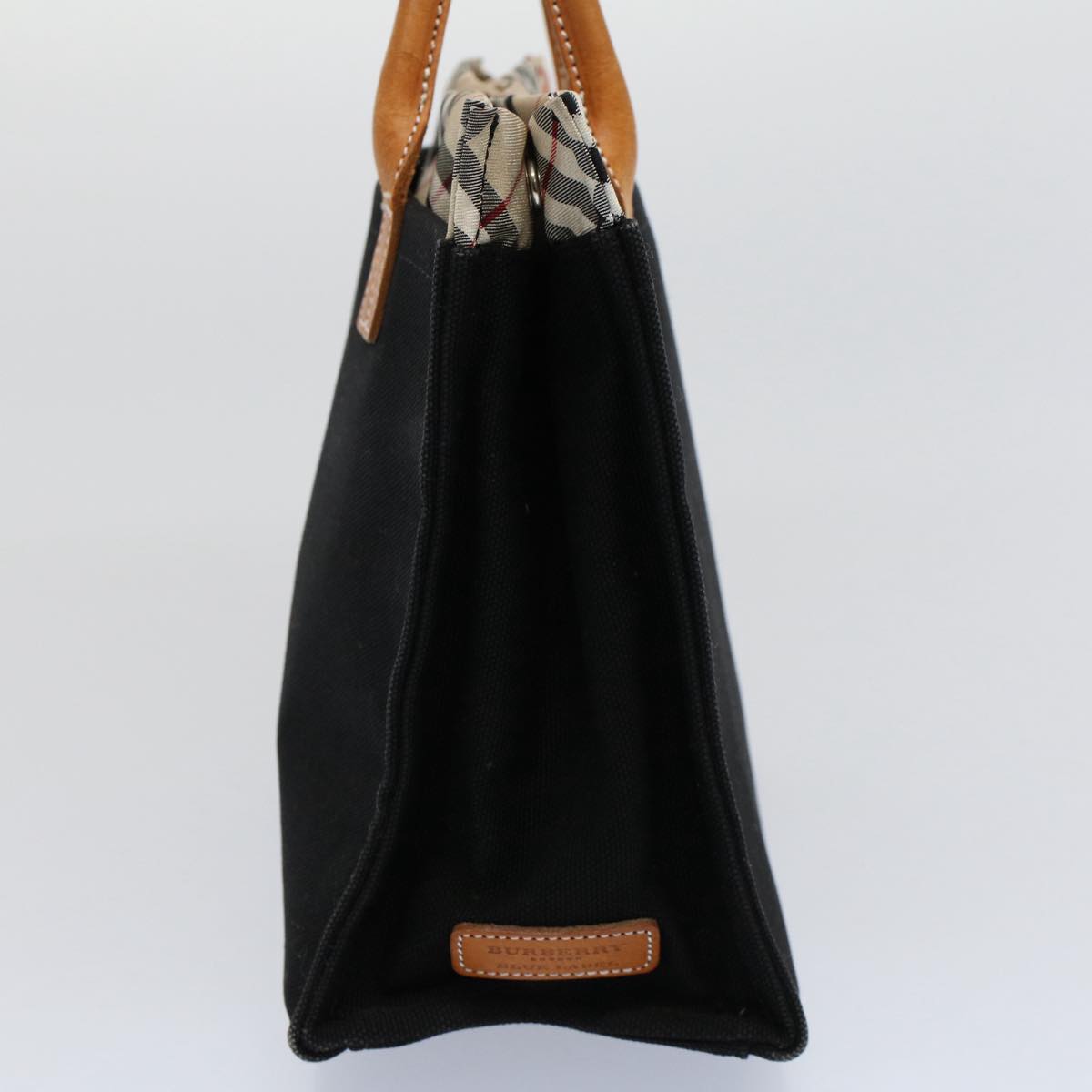 Burberry Blue Label Hand Bag Canvas Black Auth bs10228
