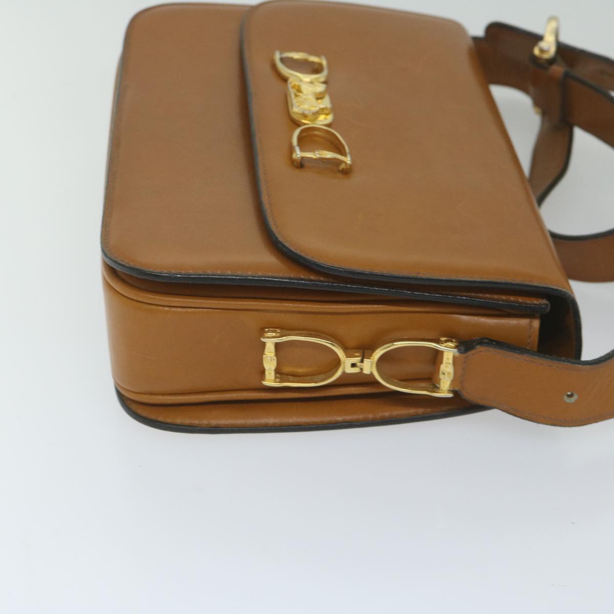 Luxury CELINE Shoulder Bag Leather Brown 10354