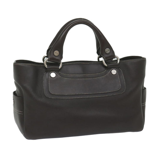 Luxury CELINE Hand Bag Leather Brown 10411