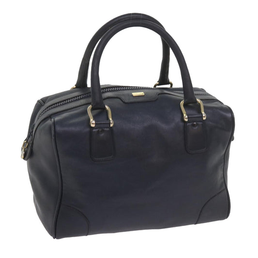 Luxury CELINE Hand Bag Leather Navy 10419