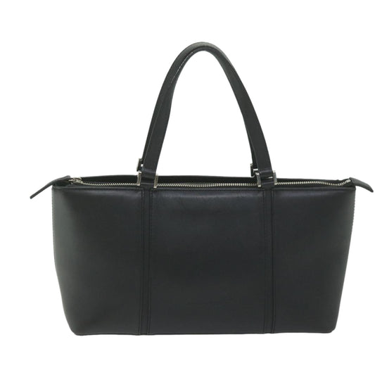 Burberry Hand Bag Leather Black Auth bs10561
