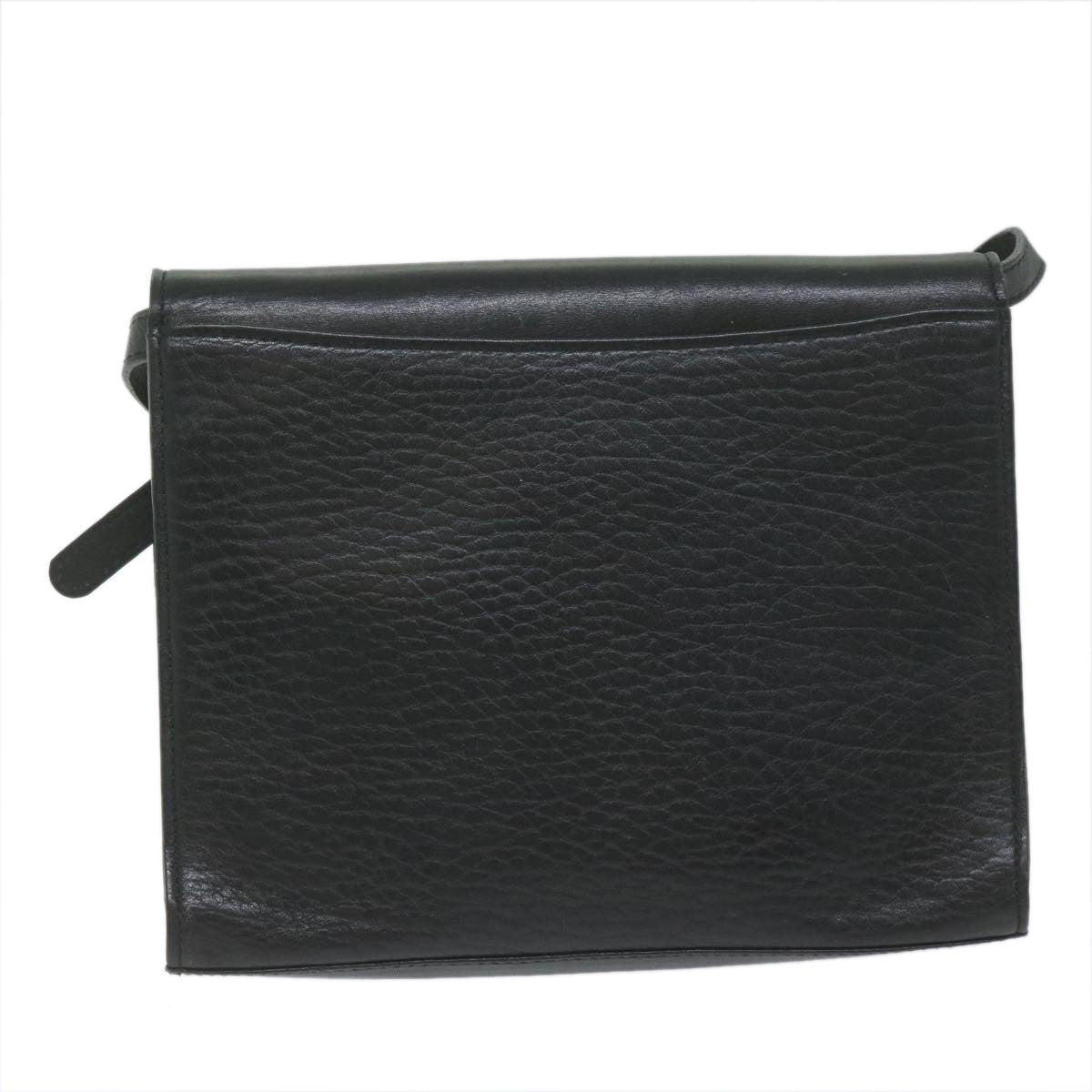 Burberry Shoulder Bag Leather Black Auth bs10626