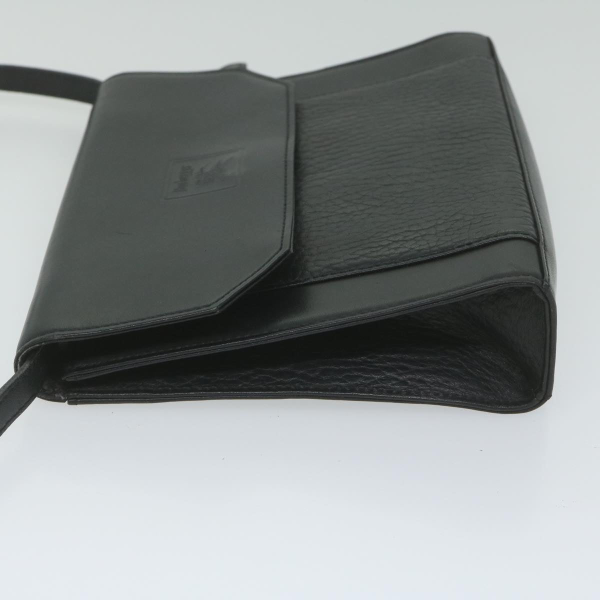 Burberry Shoulder Bag Leather Black Auth bs10626