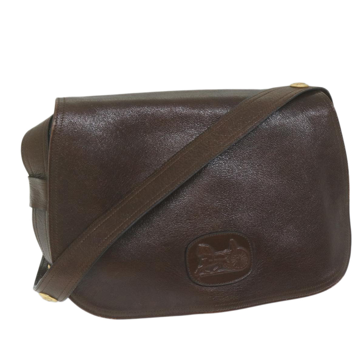 Luxury CELINE Shoulder Bag Leather Brown 10936