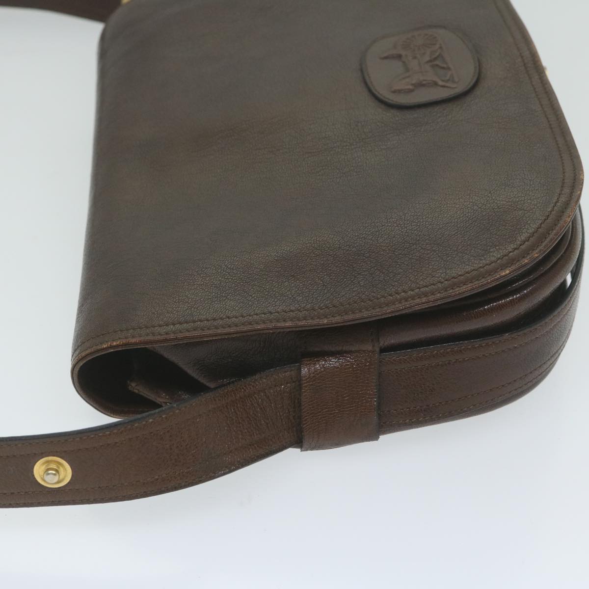 Luxury CELINE Shoulder Bag Leather Brown 10936