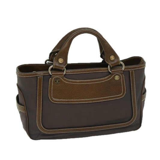 Luxury CELINE Hand Bag Canvas Brown 11179