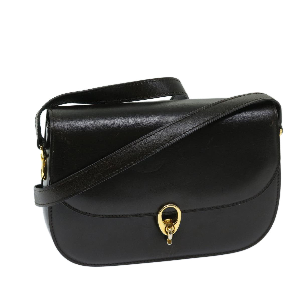 Luxury CELINE Shoulder Bag Leather Brown 11189