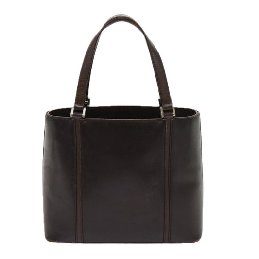 Burberry Hand Bag Leather Brown Auth bs11425