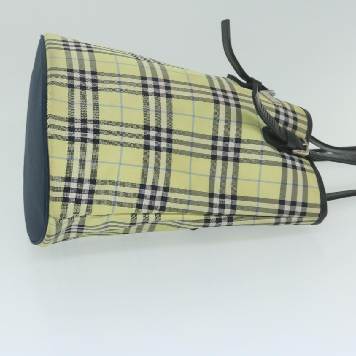Burberry Nova Check Blue Label Shoulder Bag Nylon Yellow Auth bs11447