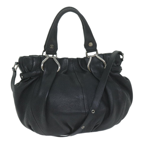 Luxury CELINE Hand Bag Leather Black 11458