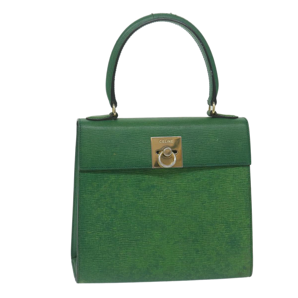 Luxury CELINE Hand Bag Leather Green 11459