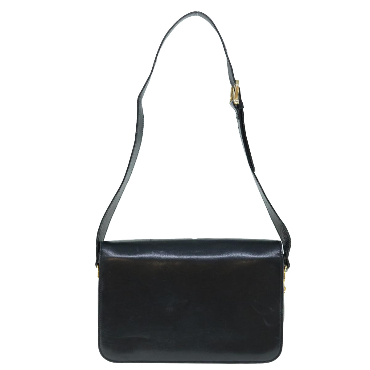 Luxury CELINE Shoulder Bag Leather Black 11462
