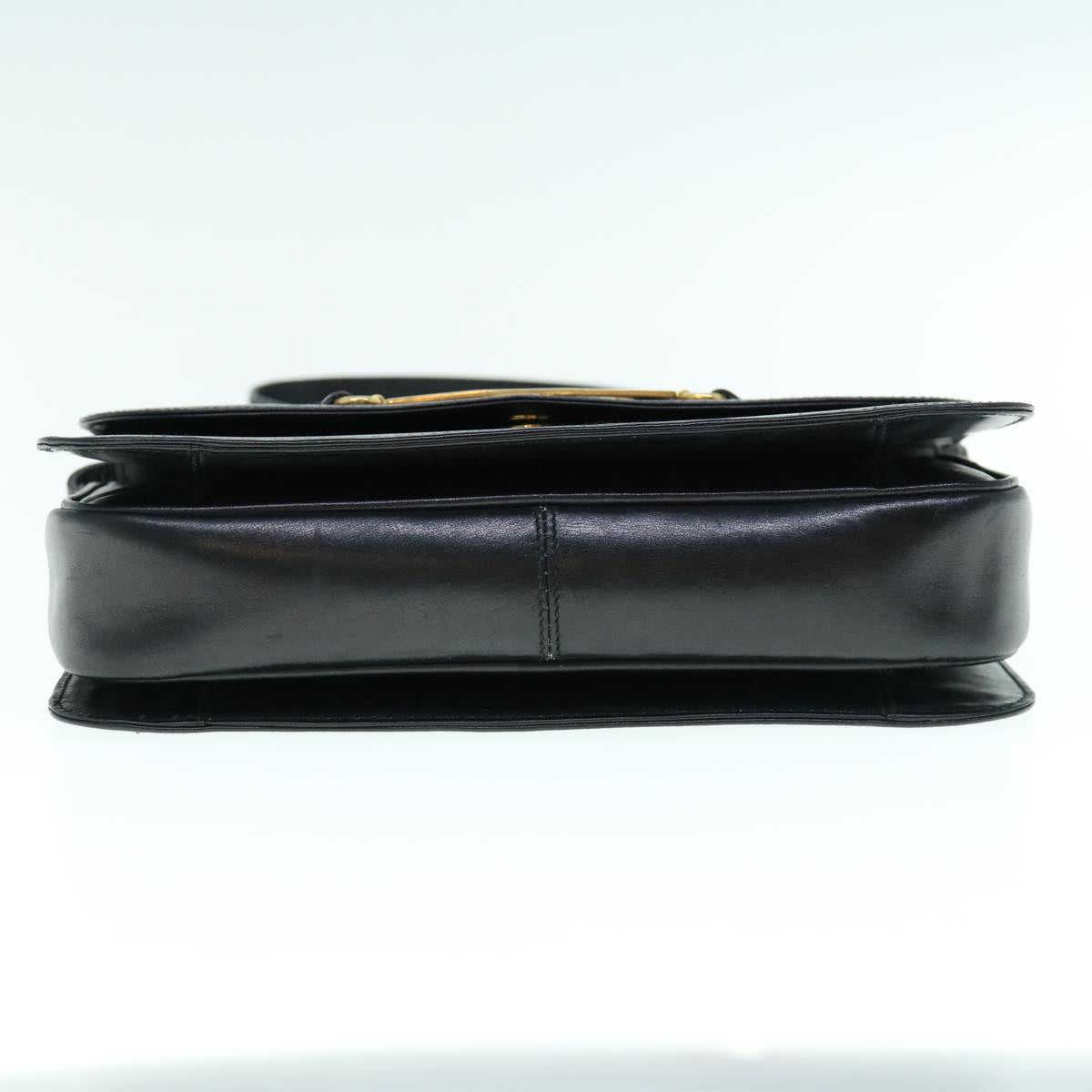 Luxury CELINE Shoulder Bag Leather Black 11462