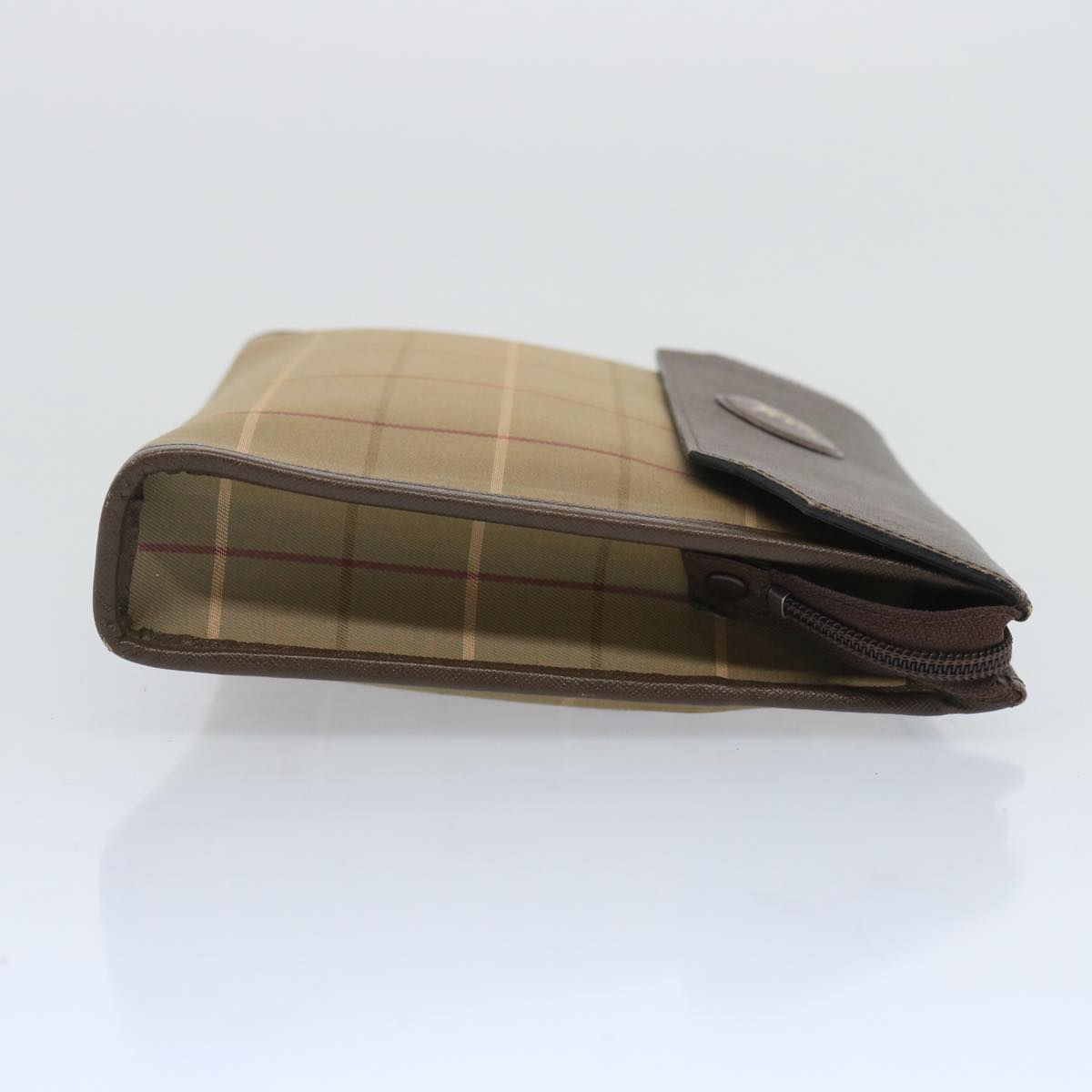Burberry Nova Check Clutch Bag Canvas Beige Brown Auth bs12002