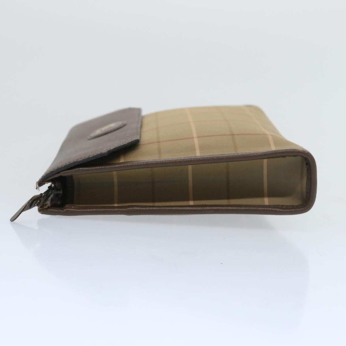 Burberry Nova Check Clutch Bag Canvas Beige Brown Auth bs12002