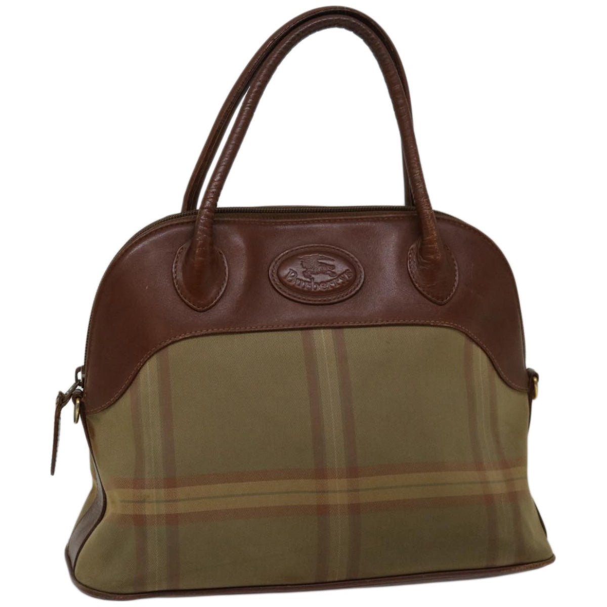Burberry Hand Bag Canvas Brown Auth bs12031