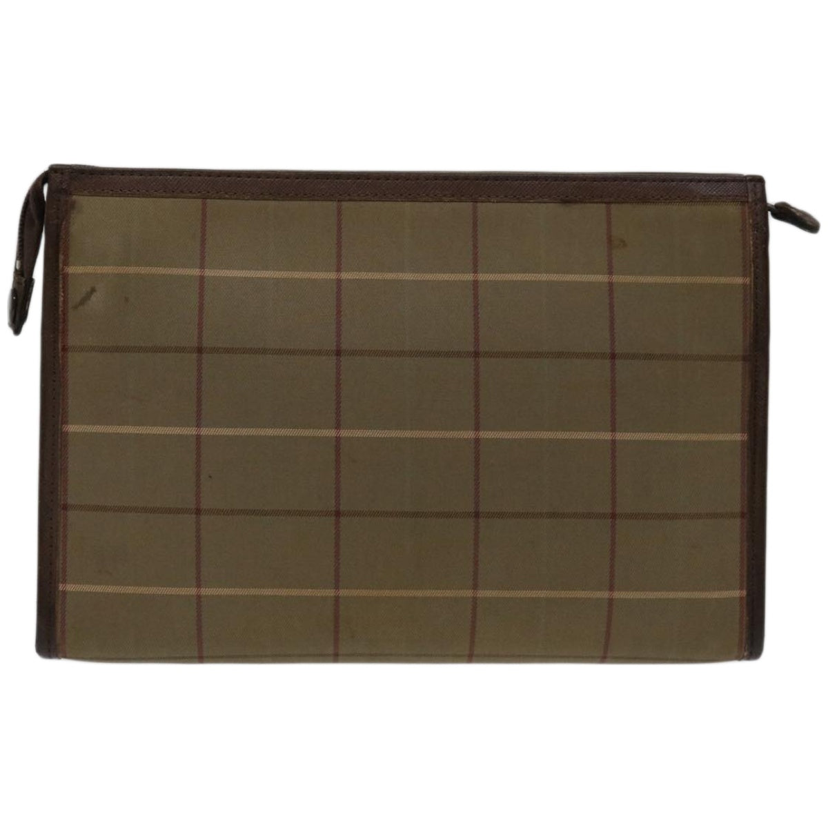 Burberry Nova Check Clutch Bag Canvas Brown Auth bs12054