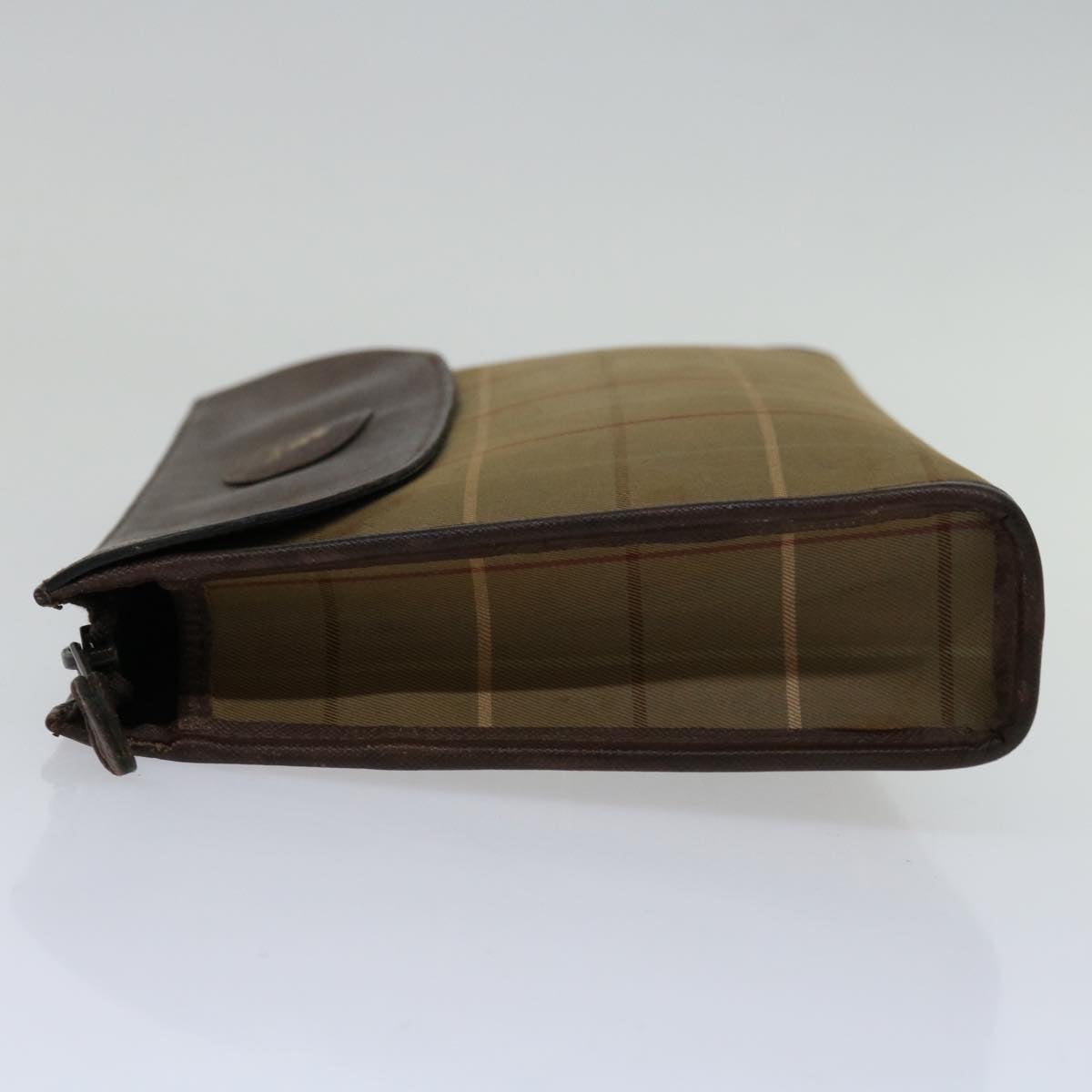 Burberry Nova Check Clutch Bag Canvas Brown Auth bs12054